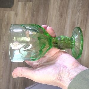 4-5 1/2 in Vintage Tiffin Franciscan Cabaret glasses in apple green lotus base-